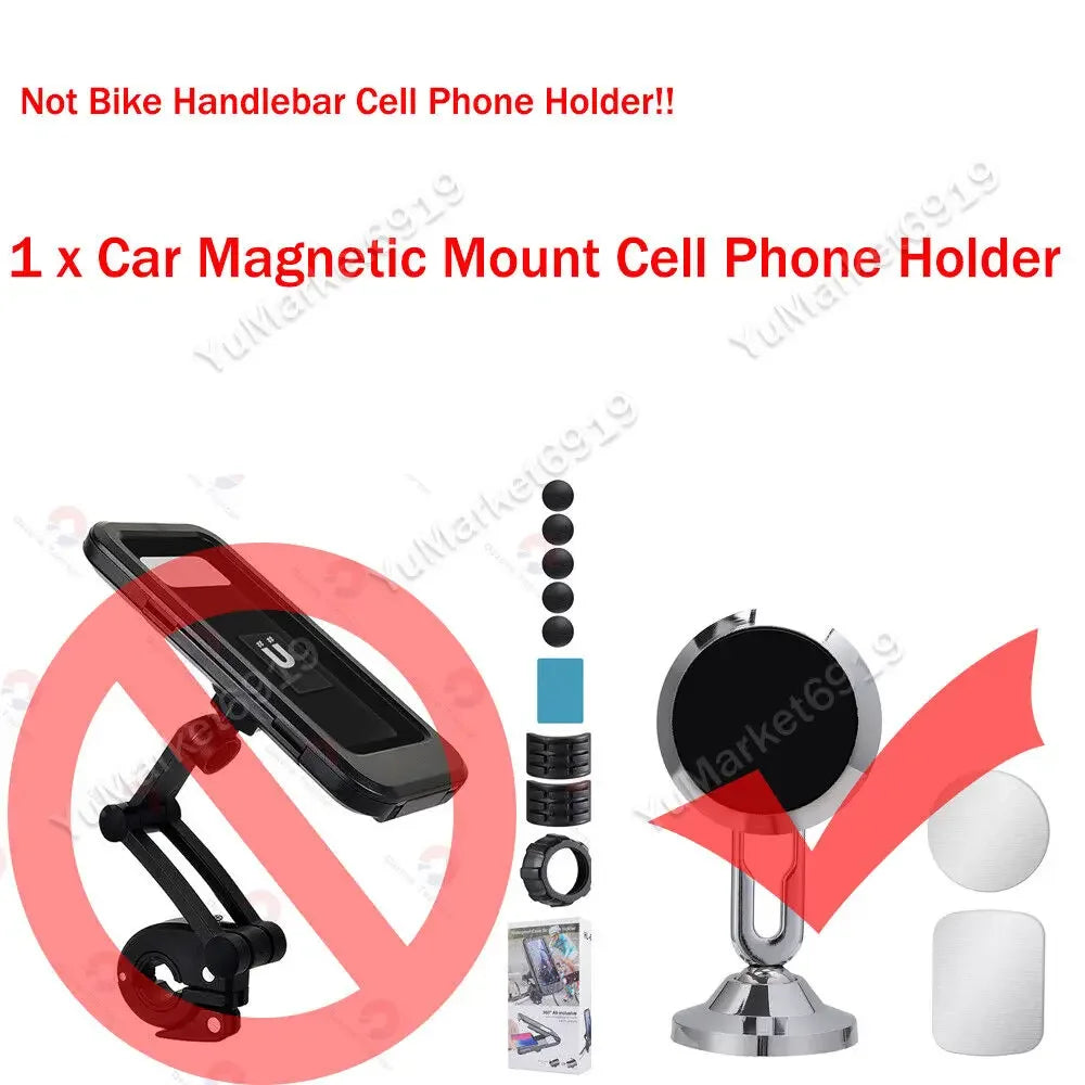 360° Waterproof Magnetic Phone Mount — Universal Bike & Motorcycle Holder for Phones up to 6.7"