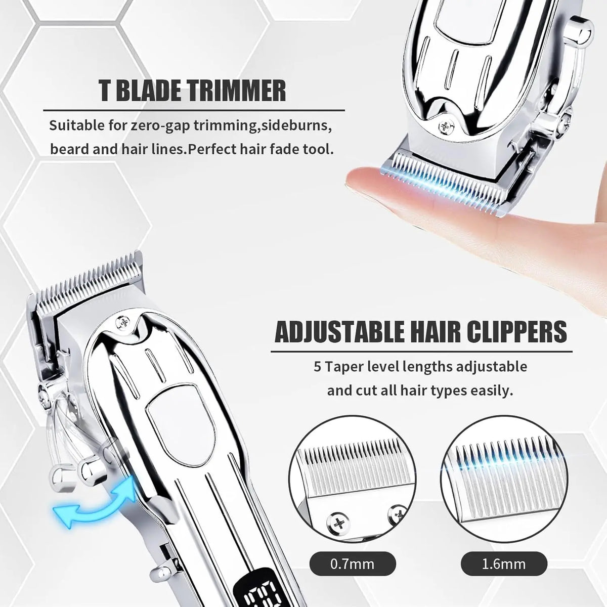 Professional Hair Clipper & Trimmer Set — Cordless, Wet & Dry, Perfect Gift for Men