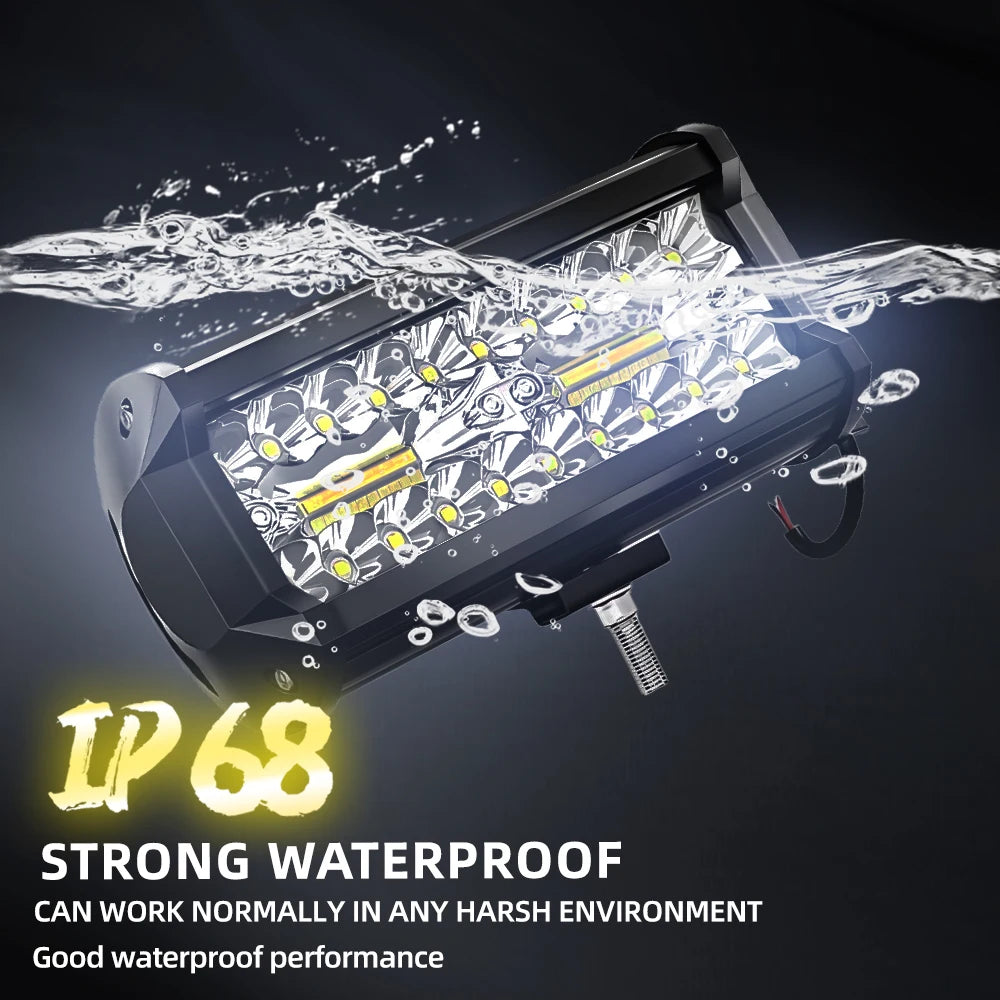 7" LED Work Lights — 50,000LM Spot Flood Combo | IP68 Waterproof Off-Road Lights for Truck, Jeep, ATV, UTV & 4x4 | 12V-60V