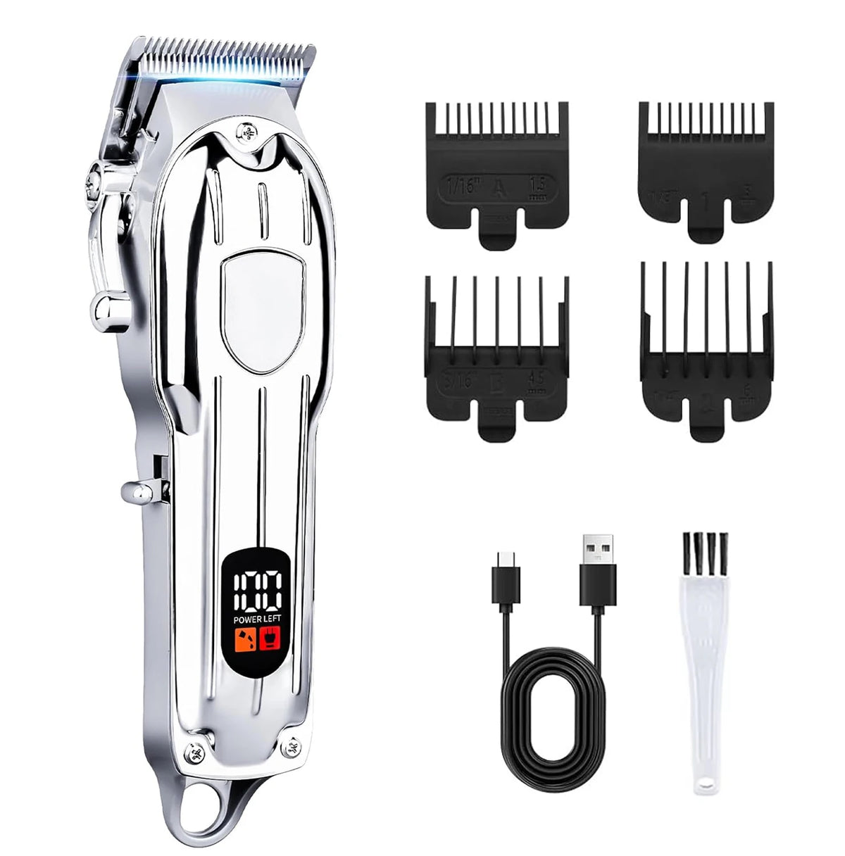 Professional Hair Clipper & Trimmer Set — Cordless, Wet & Dry, Perfect Gift for Men