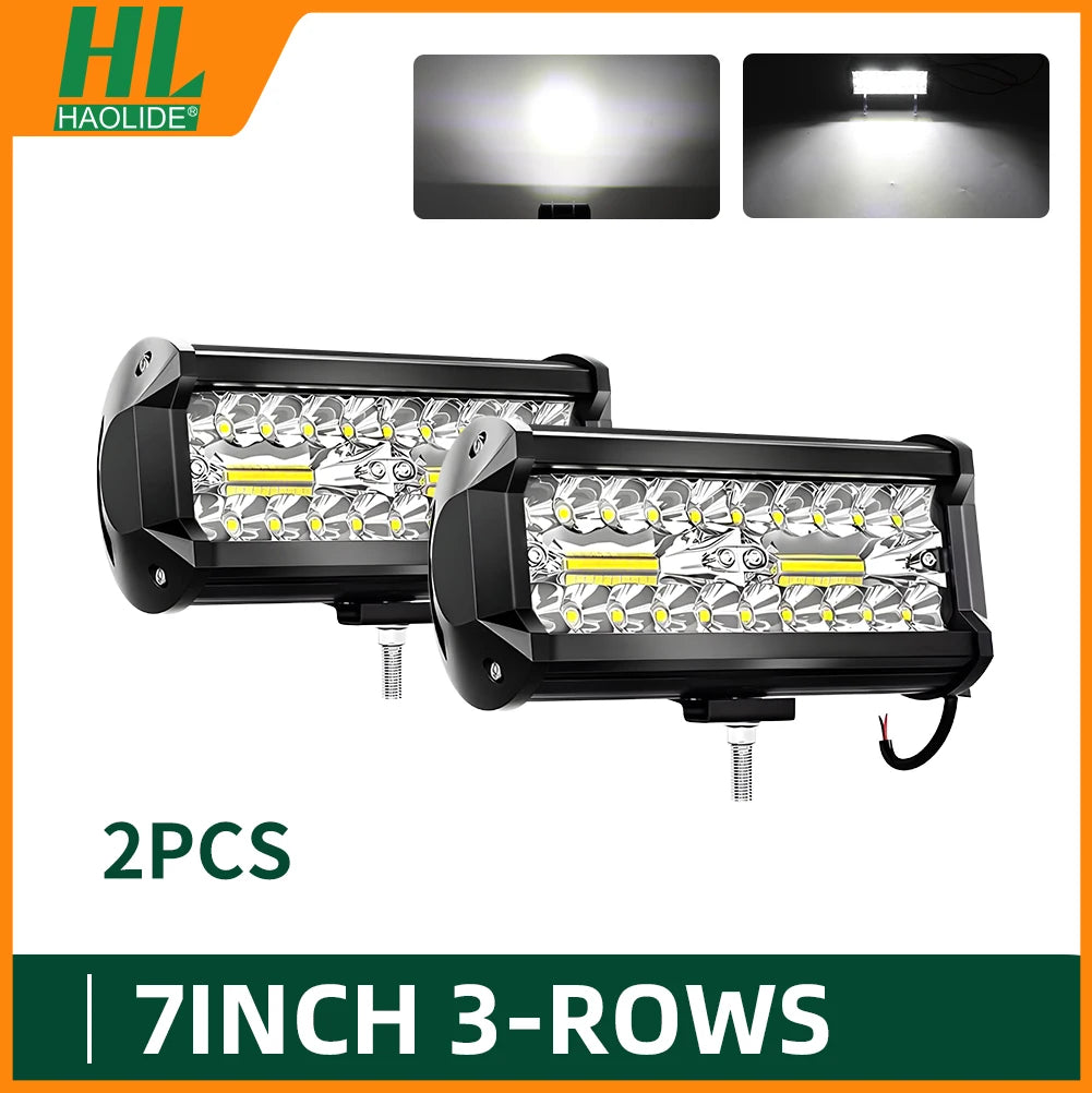 7" LED Work Lights — 50,000LM Spot Flood Combo | IP68 Waterproof Off-Road Lights for Truck, Jeep, ATV, UTV & 4x4 | 12V-60V