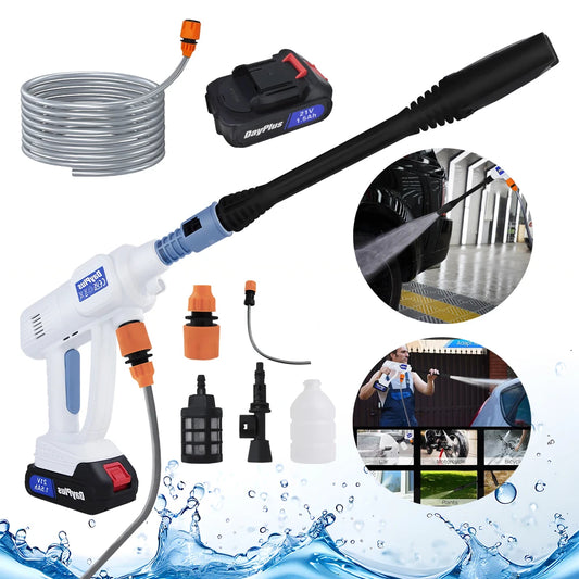 Cordless Pressure Washer — Rechargeable Jet Washer with 6-in-1 Adjustable Nozzle | Cars, Garden, Windows & Motorbikes