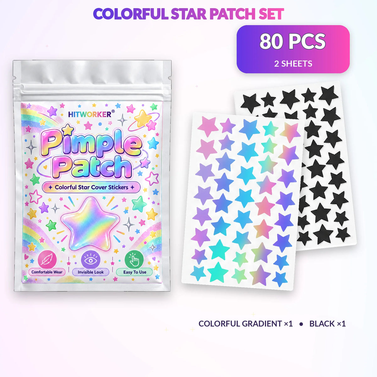 Star-Shaped Hydrocolloid Pimple Patches (240 Pack)