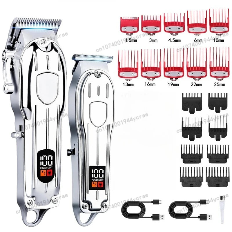 Professional Hair Clipper & Trimmer Set — Cordless, Wet & Dry, Perfect Gift for Men