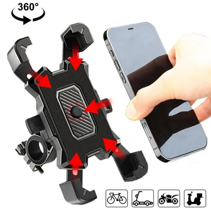 360° Rotating Bike & Motorcycle Phone Mount — Universal Anti-Slip Handlebar Holder