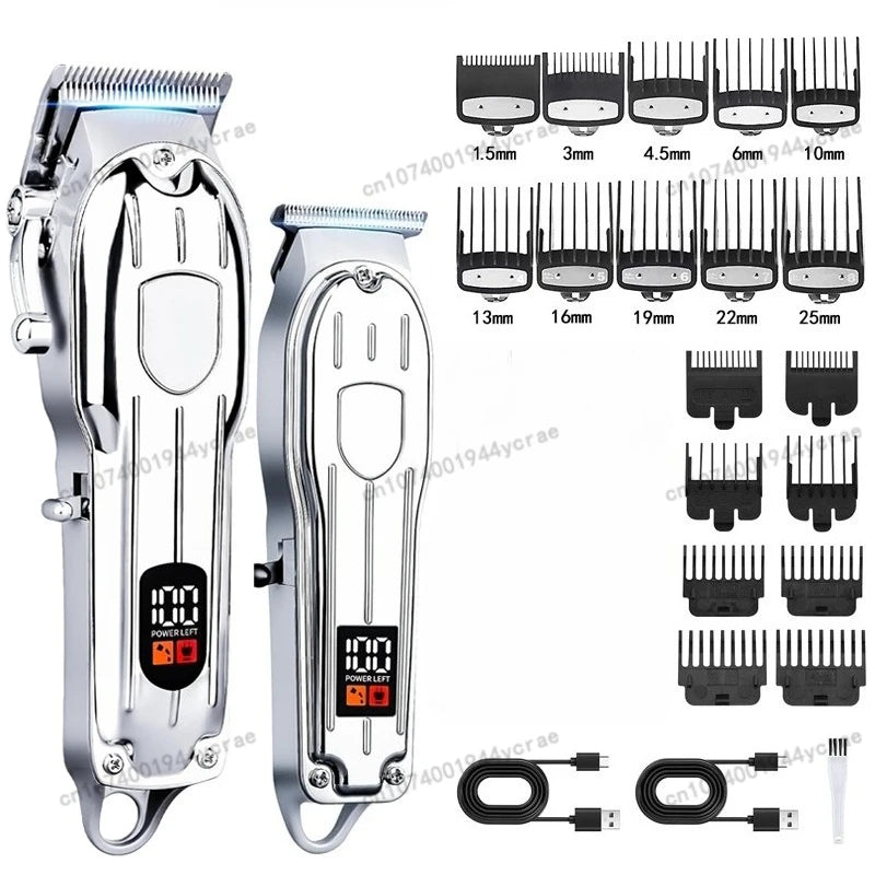 Professional Hair Clipper & Trimmer Set — Cordless, Wet & Dry, Perfect Gift for Men
