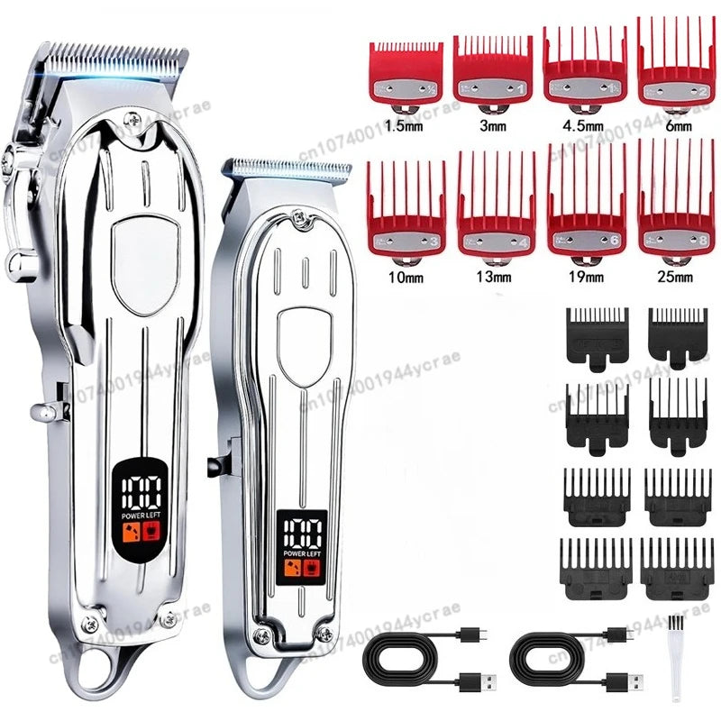 Professional Hair Clipper & Trimmer Set — Cordless, Wet & Dry, Perfect Gift for Men