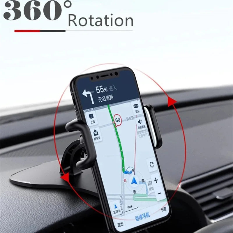 360° Rotatable Car Phone Holder — Universal Dashboard Mount for All Smartphones