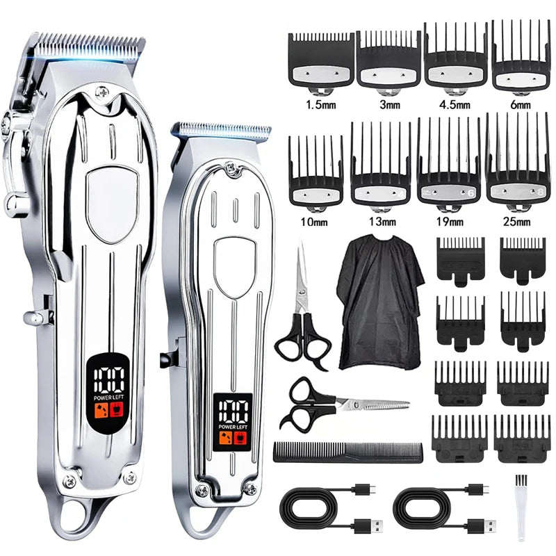 Professional Hair Clipper & Trimmer Set — Cordless, Wet & Dry, Perfect Gift for Men