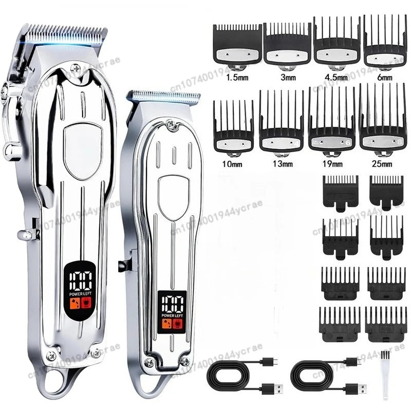 Professional Hair Clipper & Trimmer Set — Cordless, Wet & Dry, Perfect Gift for Men
