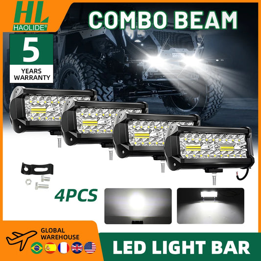 7" LED Work Lights — 50,000LM Spot Flood Combo | IP68 Waterproof Off-Road Lights for Truck, Jeep, ATV, UTV & 4x4 | 12V-60V